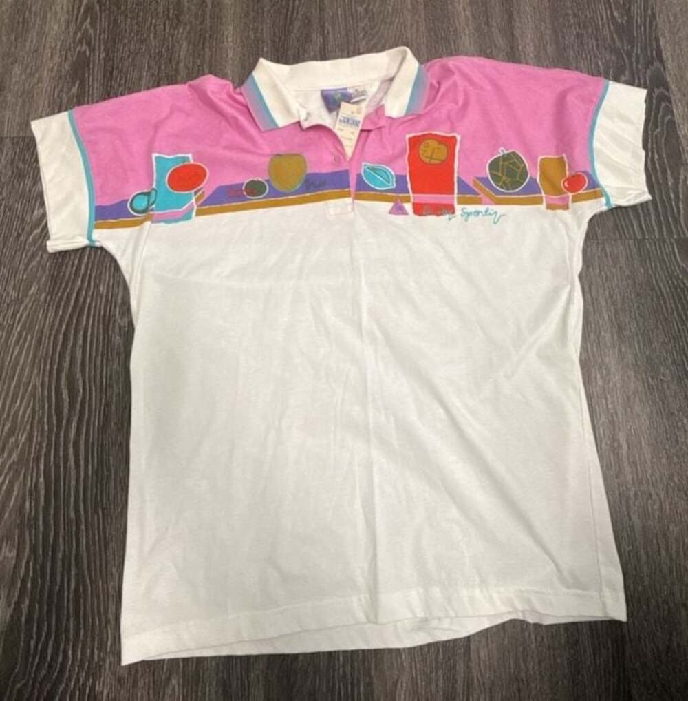 Vintage Le Coq Sportif Fruit Graphic Polo Shirt